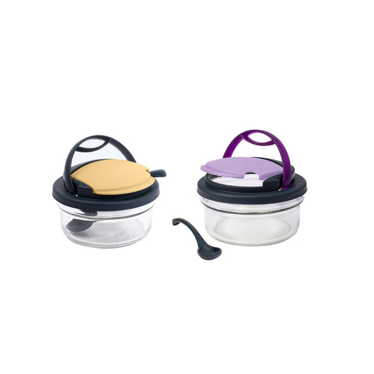 ARBEMA HEREVIN FORMAGGIERA VETRO CON CUCCHIAIO 410CC COLORI ASSORTITI