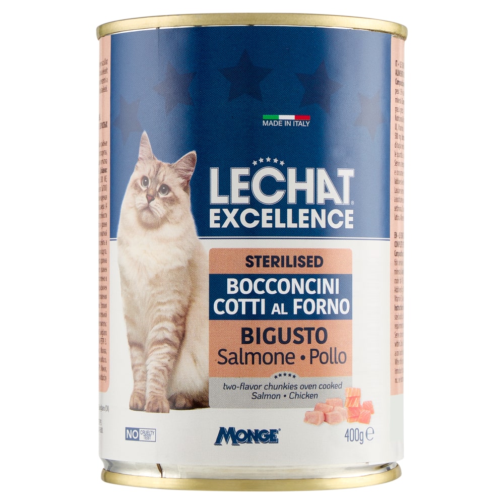 LECHAT EXCELLENCE BOCCONCINI 400G STERILISED BIGUSTO SALMONE POLLO