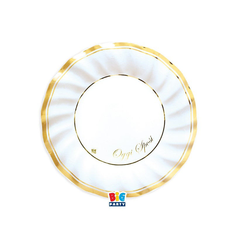 BIG PARTY 6 PIATTI CM.20 SPOSI CLASSIC GOLD