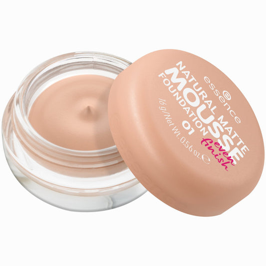 ESSENCE FONDOTINTA NATURAL MATTE MOUSSE FOUNDATION EVEN FINISH 16G 01