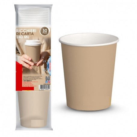MOVIDA BICCHIERI DI CARTA 250ML 50PZ CAPPUCCINO