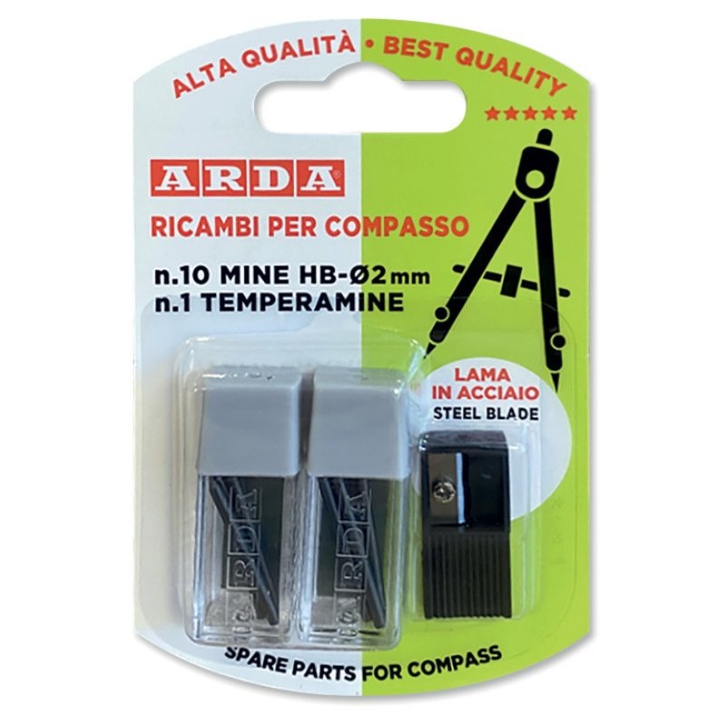 ARDA RICAMBI PER COMPASSO N.10 MINE HB-2MM N.1 TEMPERAMINE