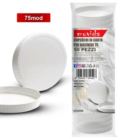 MOVIDA COPERCHI IN CARTA PER BICCHIERI 75ML 50PZ