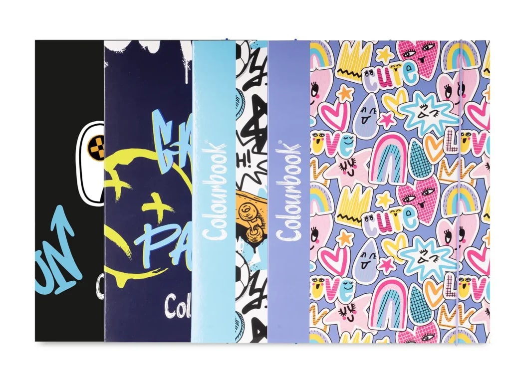 COLOURBOOK CARTELLA CON ELASTICO D1 ABSTRACT CM.25X35