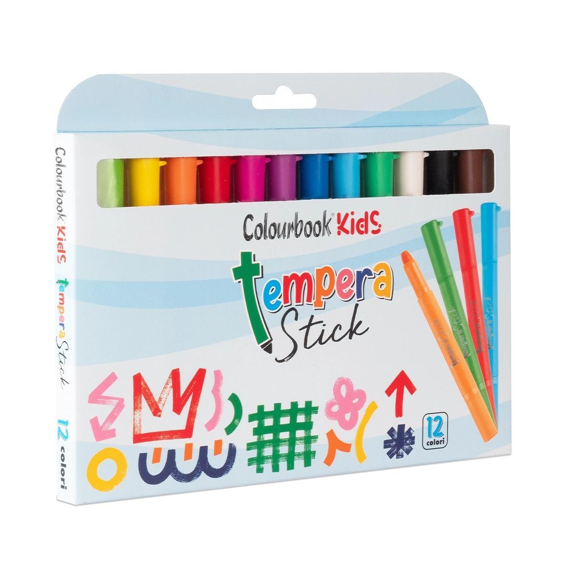 COLOURBOOK KIDS TEMPERA STICK STANDARD 12 COLORI