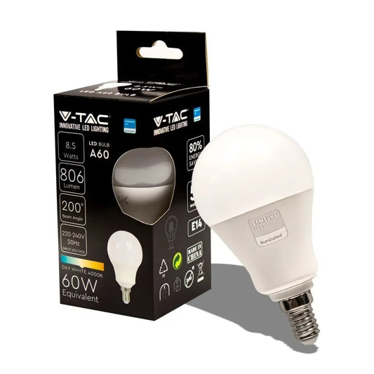 V-TAC LED A60 BULB 8,5W=60W E14 6500K