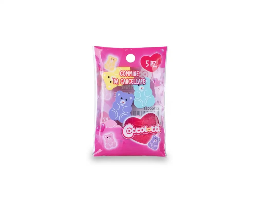 COLOURBOOK COCCOLOTTI SET 5 GOMMINE DA CANCELLARE IN BUSTA