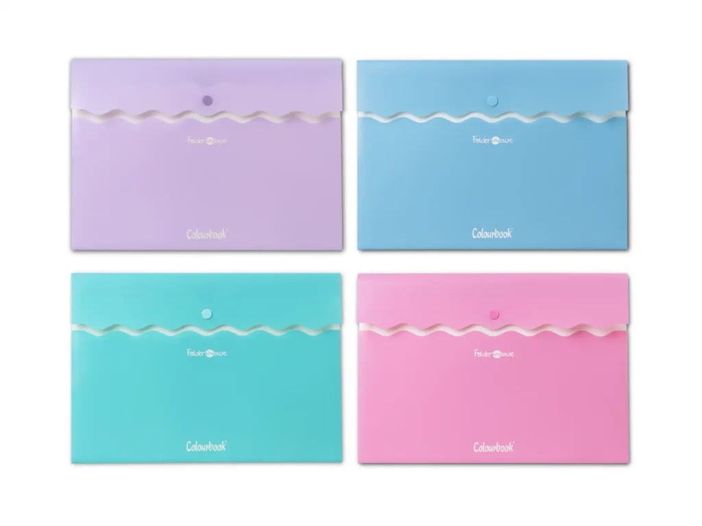 COLOURBOOK BUSTA CON BOTTONE A4 FOLDER WAVE ORIZZONTALE