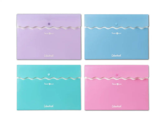 COLOURBOOK BUSTA CON BOTTONE A4 FOLDER WAVE ORIZZONTALE