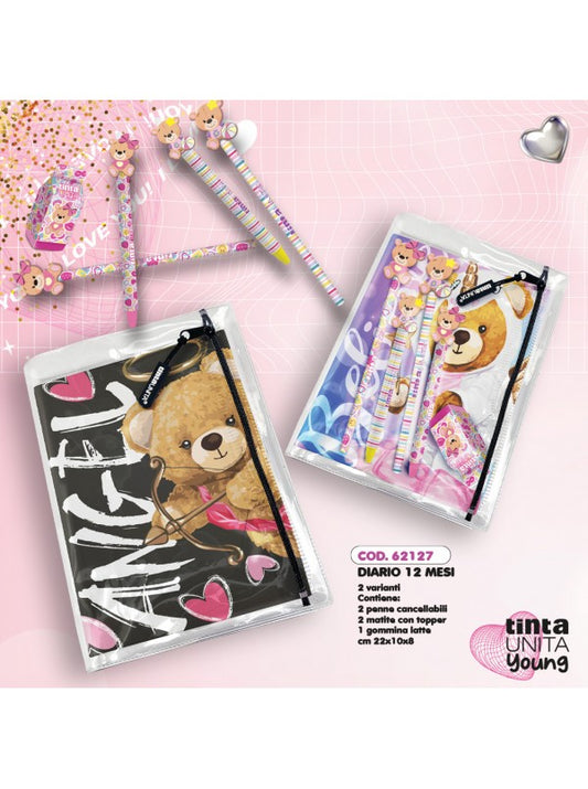 TINTA UNITA DIARIO AGENDA ORSETTO YOUNG 2025/2026+ACCESSORI