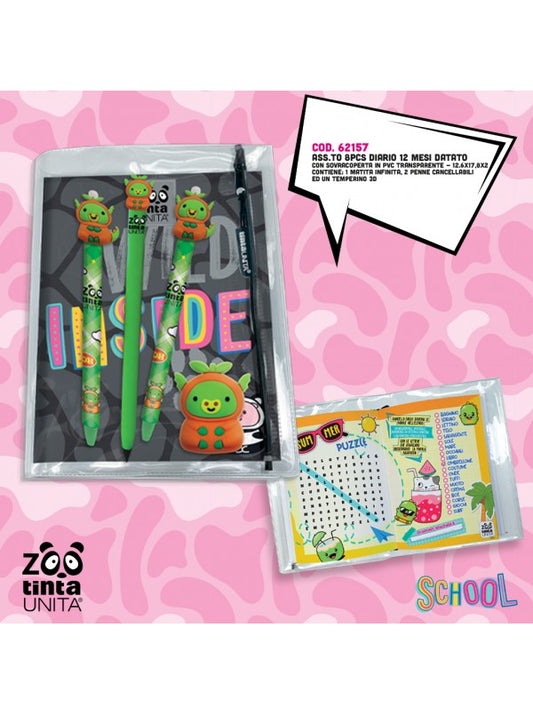 TINTA UNITA DIARIO AGENDA ZOO 2025/2026+ACCESSORI