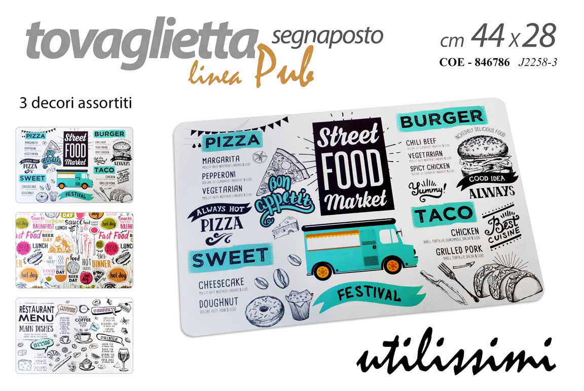 GICOS TOVAGLIETTA SEGNAPOSTO PP LINEA PUB CM.44X28 DECORI ASSORTITI