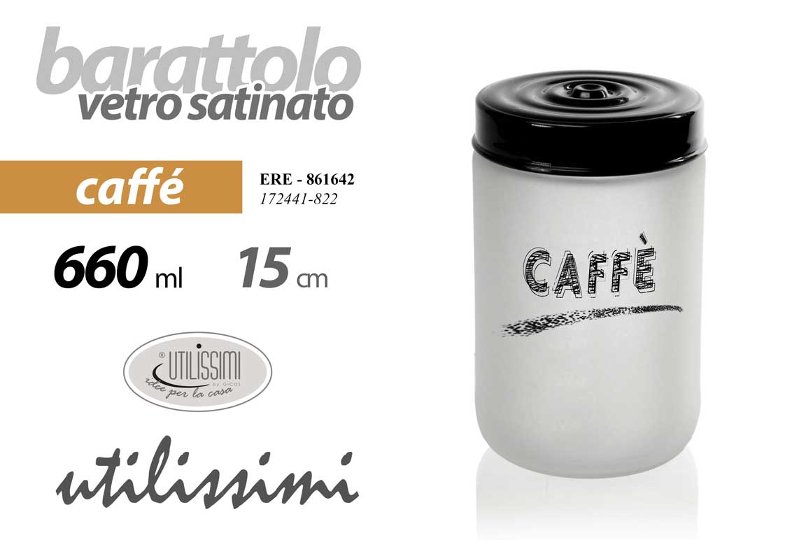 GICOS BARATTOLO VETRO SATINATO 660ML CAFFE' 15CM ERE-861642