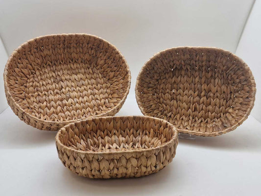 GICOS CESTINO IN GIACINTO D'ACQUA FORMA OVALE CM.28X20X8