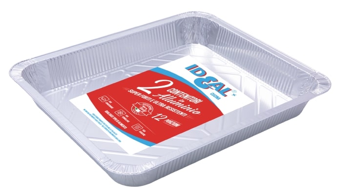 IDEAL CUCINA 2 CONTENITORI IN ALLUMINIO 12 PORZIONI