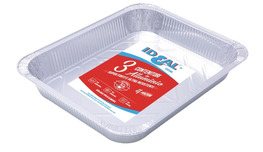 IDEAL CUCINA 3 CONTENITORI IN ALLUMINIO 4 PORZIONI