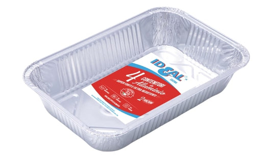 IDEAL CUCINA 4 CONTENITORI IN ALLUMINIO 2 PORZIONI