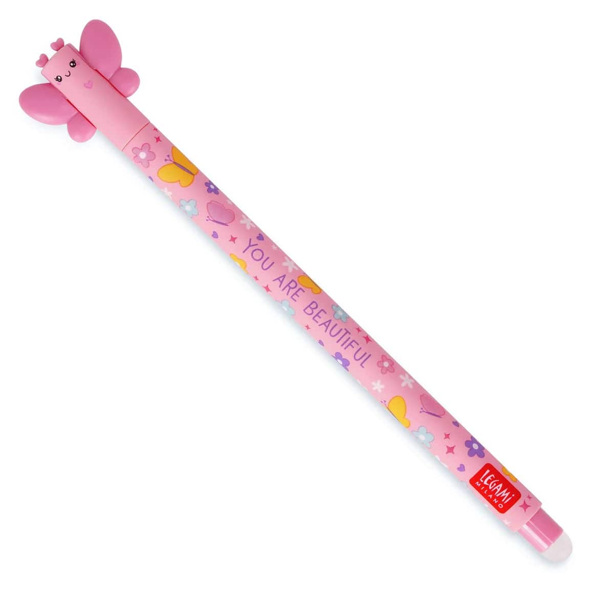 LEGAMI MILANO PENNA GEL CANCELLABILE 0,7MM BUTTERFLY "YOU ARE BEAUTIFUL" INCHIOSTRO ROSA