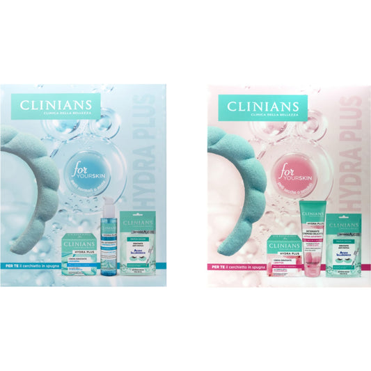 CLINIANS CONFEZIONE REGALO HYDRA PLUS FOR YOUR SKIN ASSORTITO PELLI SECCHE E SENSIBILI / PELLI NORMALI O MISTE