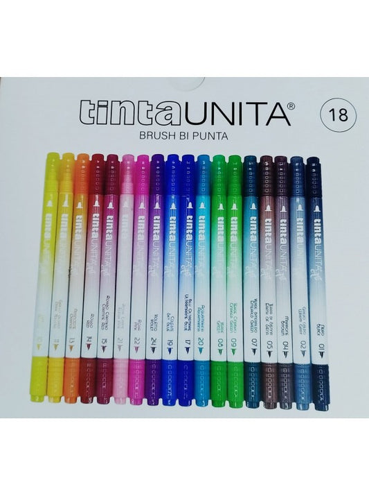 TINTA UNITA BRUSH BI PUNTA 18PZ