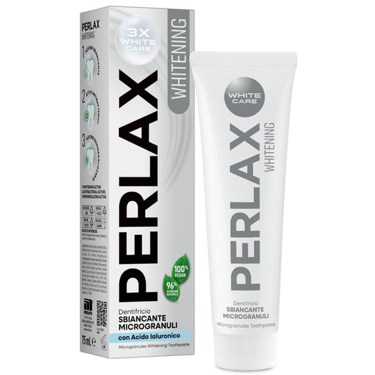 PERLAX DENTIFRICIO 75ML WHITENING 3X WHITE CARE SBIANCANTE CON MICROGRANULI CON ACIDO IALURONICO