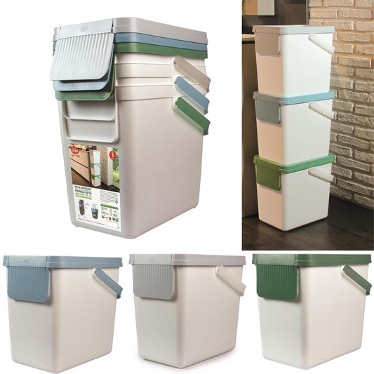 SNIPS PATTUMIERA SET 3PZ LT.25 INDIFFERENZIATA CON COPERCHI E MANICI CM.26X36X50