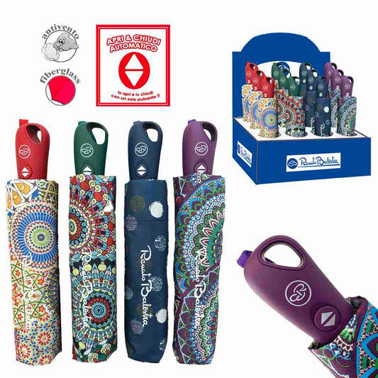 RENATO BALESTRA OMBRELLO MINI DONNA APRI&CHIUDI AUTOMATICO 60 COLORI ASSORTITI