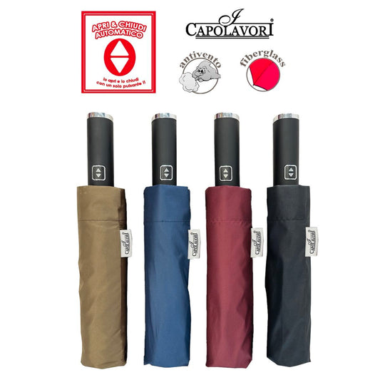 I CAPOLAVORI OMBRELLO MINI UOMO APRI&CHIUDI AUTOMATICO TINTA UNITA COLORI ASSORTITI