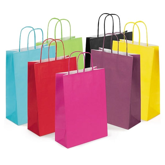 SHOPPER CARTA MANICO RITORTO CM.14X8,5X21 COLORI ASSORTITI