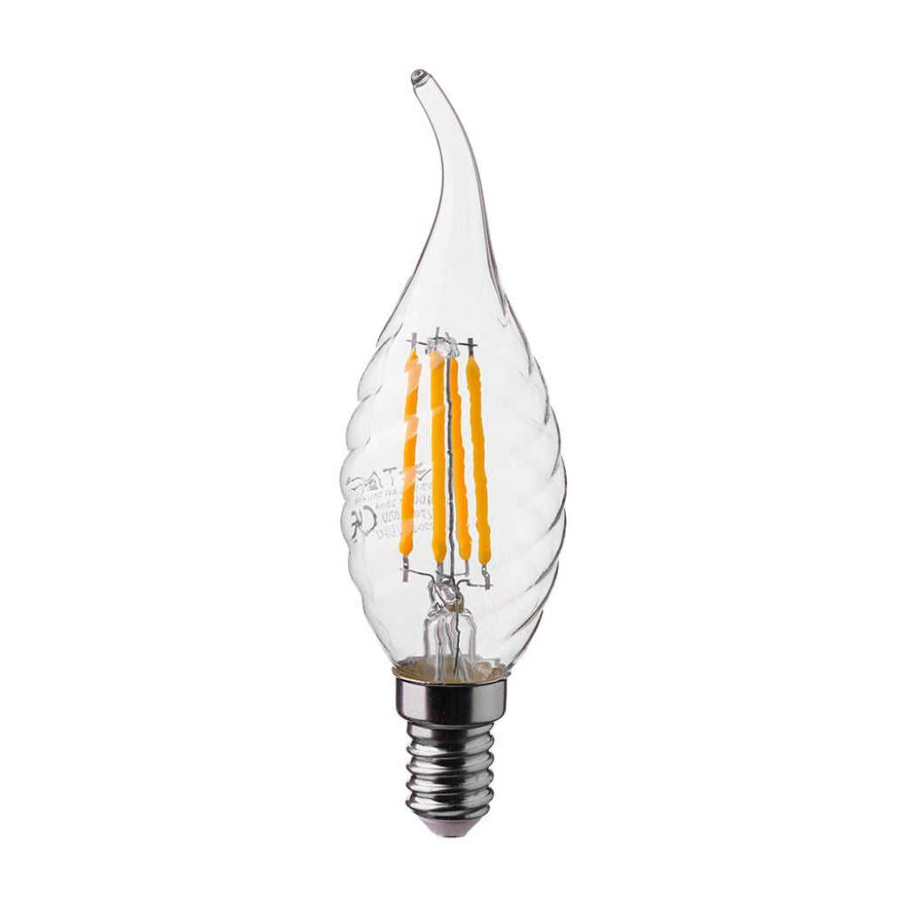 V-TAC LED COLPO DI VENTO TRASPARENTE E14 4000K 4W 400 LUMEN
