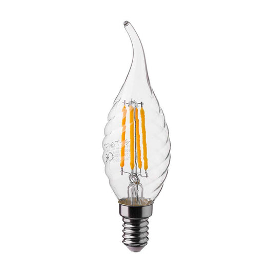 V-TAC LED COLPO DI VENTO TRASPARENTE E14 4000K 4W 400 LUMEN