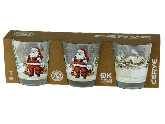 CERVE BICCHIERE ACQUA CC.220 SANTA CLAUS X3