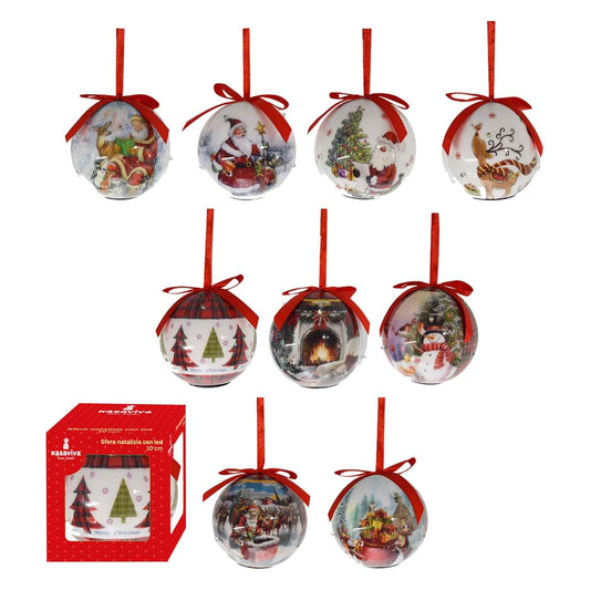 KASAVIVA NATALE SFERA NATALIZIA CON LED CM.10 ASSORTITA