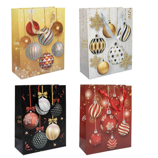 KASAVIVA NATALE BUSTA CARTA SFERE CM.18X10X23 ASSORTITA