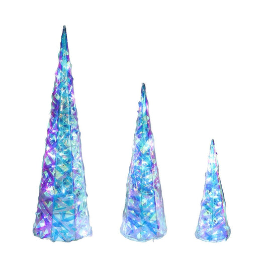 KASAVIVA NATALE SHINY CONO IRIDESCENTE MEDIO 15 LED CM.45
