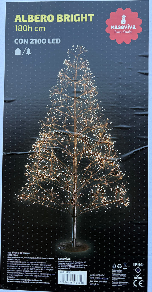 KASAVIVA NATALE ALBERO BRIGHT 2100 LED CM.180H