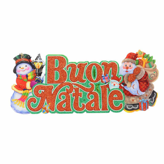 KASAVIVA NATALE VETROFANIA LUMINOSA BUON NATALE CM.40X17