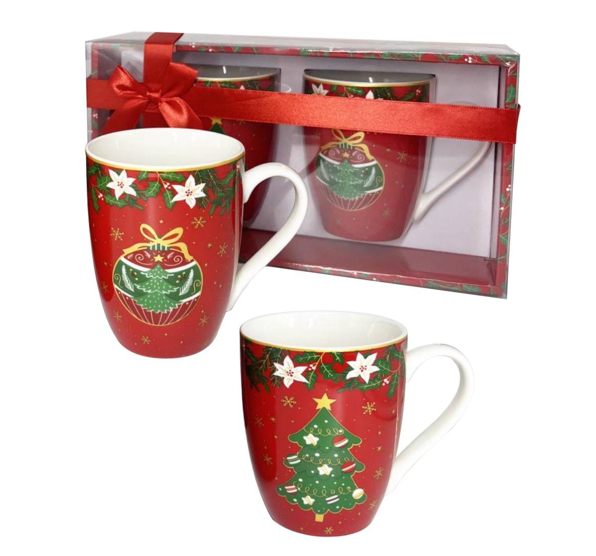 KASAVIVA NATALE WHITE FLOWERS SET 2 TAZZE MUG 350CC