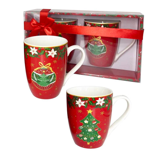 KASAVIVA NATALE WHITE FLOWERS SET 2 TAZZE MUG 350CC