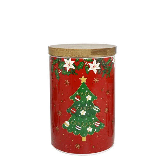 KASAVIVA NATALE WHITE FLOWERS BARATTOLO CM.10X15 CON COPERCHIO BAMBOO