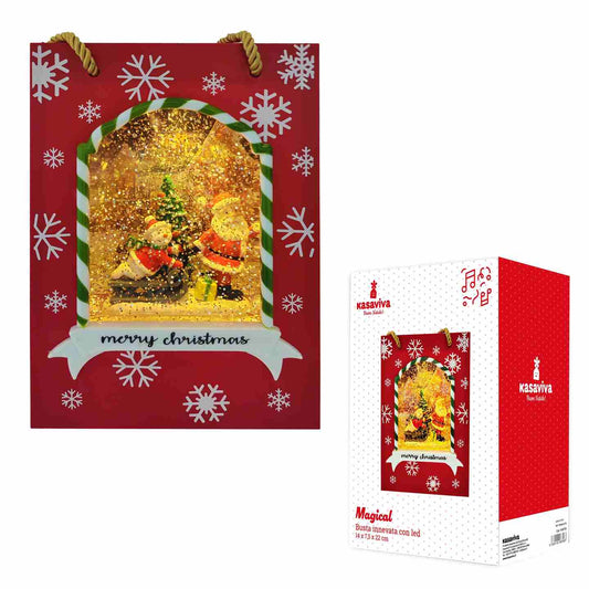 KASAVIVA NATALE MAGICAL BUSTA INNEVATA CON LED CM.14X7,5X22H
