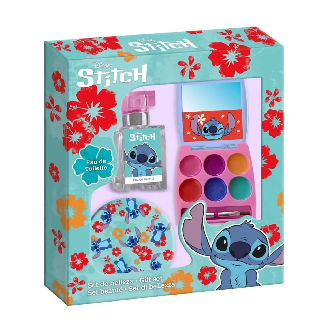 DISNEY STITCH CONFEZIONE SET DI BELLEZZA EDT 20ML + PALETTE LIP GLOSS + STICKERS