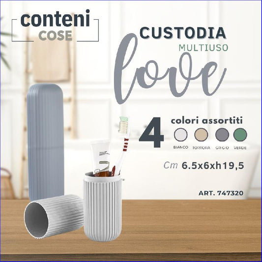 COSENTINO LOVE CUSTODIA MULTIUSO PORTASPAZZOLINO CM.5X5X19,5 COLORI ASSORTITI