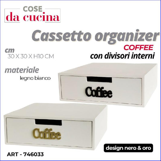 COSENTINO MAURO PORTA CIALDE BIANCO CM.30X30X10H SCRITTA COLORI ASSORTITI ORO/NERO