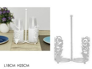 GENERAL TRADE METALLO BIANCO PORTABICCHIERI CM.24X12H BIANCO