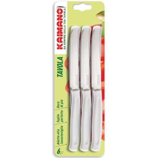 KAIMANO 6 COLTELLI DINAMIK BIANCO MEZZA LAMA SEGHETTATA