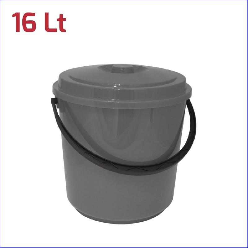 RECA PLAST BIDONE IMMONDIZIA CON COPERCHIO 16LT GRIGIO TALPA