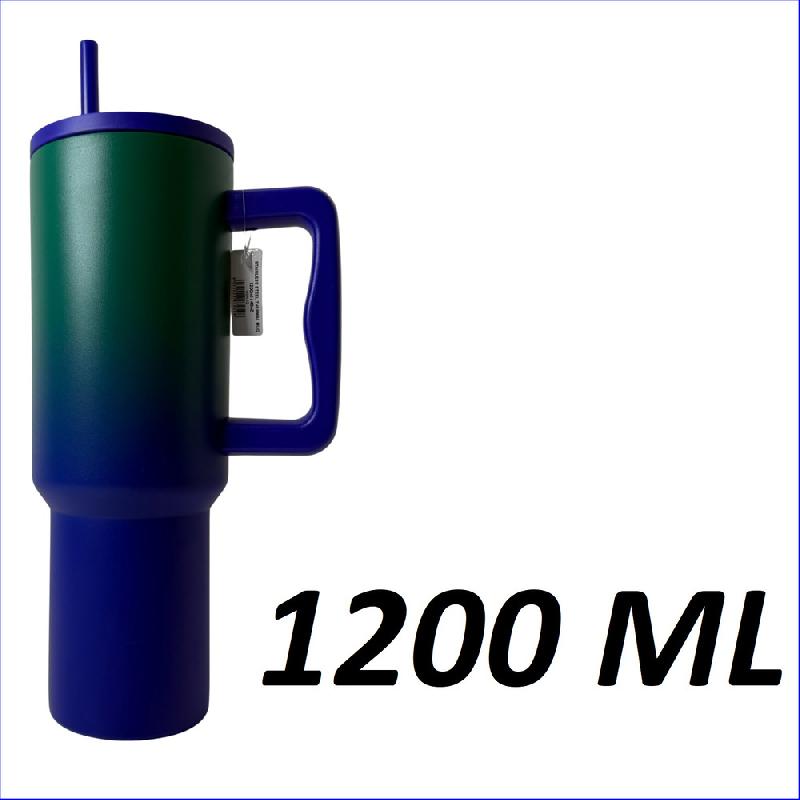 MILLE BACI BORRACCIA IN METALLO CON MANICO 1200ML VERDE E BLU USA-12