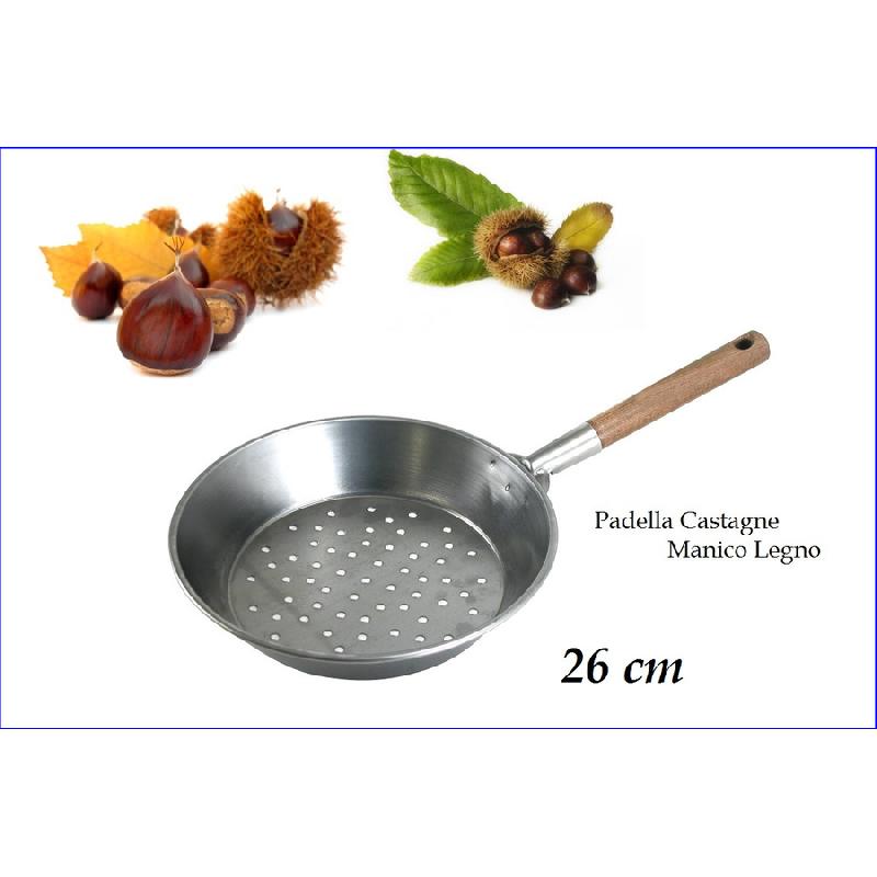 APE PADELLA ARROSTI CASTAGNE MANICO LEGNO CM.26