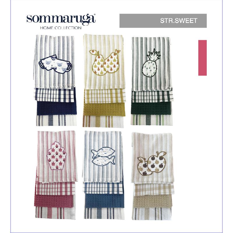 PREZIOSA SOMMARUGA SWEET SET 4 STROFINACCI CM.50X70 TINTO FILO E NIDO D'APE